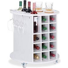 Plastique Range-bouteilles Relaxdays Etagère Bouteilles De Vin Rond HxD 56 x 54 cm - Rond Range-bouteilles