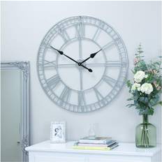 Interior Details Melody Maison Extra Large Silver Skeleton 80cm Wall Clock