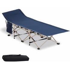 Campingbetten OutSunny Feldbett mit Aufbewahrungstasche blau/beige