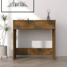 Desk standing vidaXL smoked oak Brown Standing Study Writing Desk