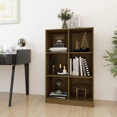 vidaXL 70x33x110 massivt fyrretræ gyldenbrun Bogreol 110cm