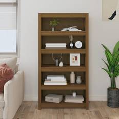 vidaXL 80 x 35 x 154 cm Massivt Fyrretræ Gyldenbrun Bogreol