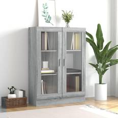 Marrone Armadi vidaXL Mobile Vetrina Grigio Sonoma 82.5 x 30.5 x 115 cm Legno Multistrato Armadio