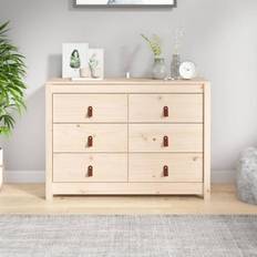 vidaXL Beistellschrank 100x40x72 Massivholz Kiefer Braun Sideboard