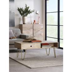 Gold Coffee Tables ‎Indian Hub Light Gold Rectangular Coffee Table