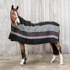 Kentucky Heavy Fleece Rug Square Stripes 210 x 200 cm Tæppe Sort, Grå