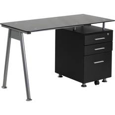 Glasses - Gray Writing Desks Flash Furniture Singleton Grey/Black Writing Desk 23.5x47.2"