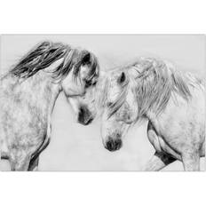 Glass Notice Boards Empire Art Direct ""Caballo Blanco Equine"" Unframed Floating Glass Panel Animal Print Notice Board