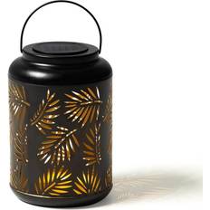 GlitzHome 8.75 H Cutout Leaf Solar Powered Lantern