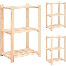 vidaXL Scaffali A 3 Livelli 3 pz 60x38x90 cm Massello Pino 150 kg Scaffale