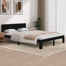 vidaXL black, 140 Solid Pine Bed Frame