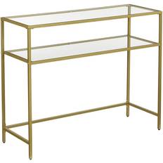 Vasagle Glass Gold Transparent Console Table