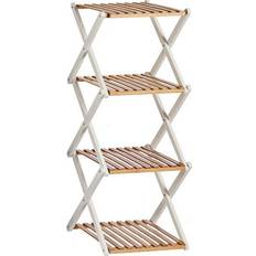 Gift Decor Foldable Brown and White Wooden Shelves 32 x 96 x 39 cm Book Shelf