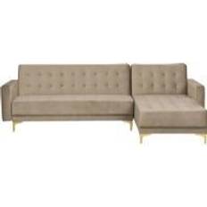 Gold Sofas Beliani Left Hand Velvet Corner Sofa