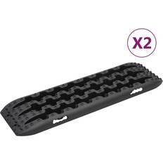 Indendørstæpper - Nylon Dørmåtter vidaXL Frikørselsplader 2 Stk 106 x 30.5 x 7 cm Nylon Sort Sort