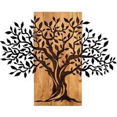 Bruna Väggdekor Wallity Tree Wooden Wall Accessory Svart/Valnöt Väggdekor