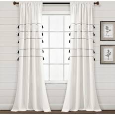 Lush Decor Farmhouse Boho Stripe Woven Tassel Curtain Panel 42 x 84