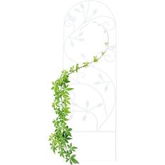 Blanc Treillages Relaxdays Treillis Jardin Oiseaux Fer Clôture Plante Grimpante Grille Fleurs Métal Arceau Rosier 120 x 40 cm Blanc