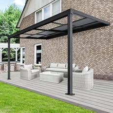 Terrasoverkappingen Home Deluxe Terrasoverkapping SOLIS 290 x 295 x cm Grijs