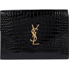 Saint Laurent Cassandre croc-effect leather pouch