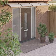 vidaXL Transparent, Sort dørbaldakin 400x80 polycarbonat og