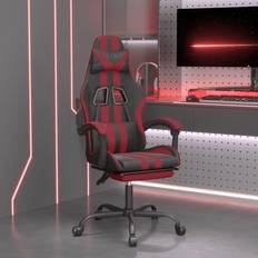 Gamingstolar vidaXL Gamingstol Med Fotstöd Svart Och Vinröd Konstläder