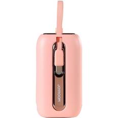 Mini powerbank 10000mah Joyroom JR-L012 Powerbank 22,5W USB-C PD m. Inbyggd USB-C & Lightning-kabel 10000 mAh Rosa