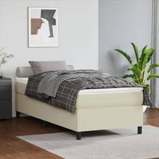 200cm Bedden uitverkoop vidaXL Bedframe Kunstleer Crèmekleurig 80x200 cm