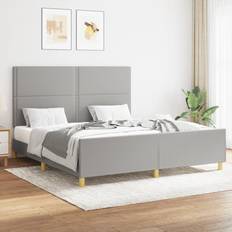 Estructuras de cama vidaXL Cama Sin Colchón Tela Gris Claro 180x200 cm