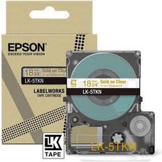 Epson Cintas de etiquetar Epson LK-5TKN Cinta Dorada Sobre Metalizado Transparente 18 mm (Original)