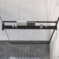 vidaXL Estante Para Pared De Ducha Aluminio Negro 80 cm