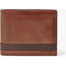 Fossil mens Quinn Travel Accessory Bi Fold Wallet, Braun, 1.91 W 8.89