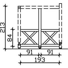 Gartenhäuser SKAN HOLZ HOLZ Seitenwand Andreaskreuz FS 193 (Gebäudefläche )