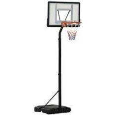 Basketball Homcom Basketballständer mit Rollen schwarz 90L x 60B x 260-310H cm