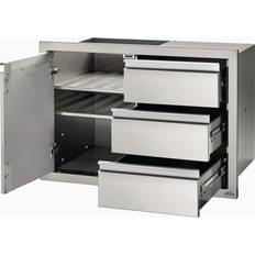 Tables d'Appoint pour Barbecue Napoleon Module Encastrable Inox 3 Tiroirs 1 Porte 100,5 x 59,5 x 70,5 cm