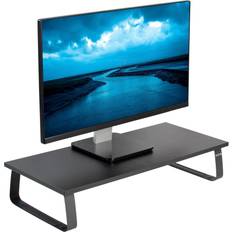Black Wood 24 Wide Desktop Stand Ergonomic TV Monitor Riser Desk Organizer