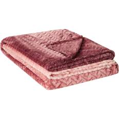 Polyester Decken STORY Fleecedecke Zopf Verlauf Filz Rosa