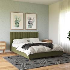 Green queen bed frame Novogratz Queen Brittany Upholstered Bed