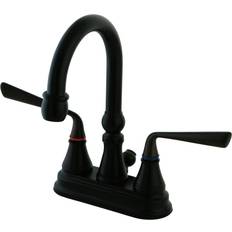 Kingston Brass KS2615ZL 4 in Centerset Bathroom Faucet Silver