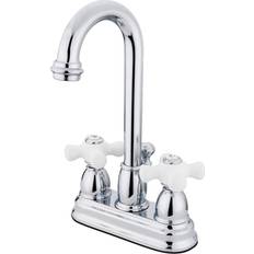 Taps Kingston Brass KB3611PX 4 in Centerset Bathroom Faucet Polished Chrome