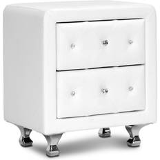 Leathers Bedside Tables Baxton Studio Interiors BBT3084-White-NS Stella Bedside Table