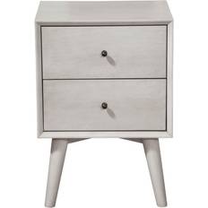 Gray Bedside Tables Flynn 2-Drawer Mid Bedside Table