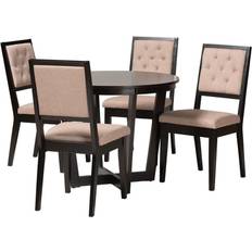 Beige Dining Sets Baxton Studio Kala Modern Dining Set