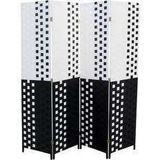 Black Room Dividers Ore International 4-Panel Screen on Room Divider