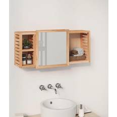 vidaXL Armoire À Miroir 80 x 17 x 34 cm Bois Massif De Noyer Brun