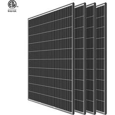 Renogy Solar Panels Renogy 4Pcs 320-Watt Monocrystalline Solar Panel for RV Boat Shed Farm Home House Rooftop Residential Commercial House