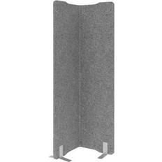 Platten Akustik-Stellwand Eckverbindung 100 x 180 cm grau, HAMMERBACHER, 100x180x2.5 cm