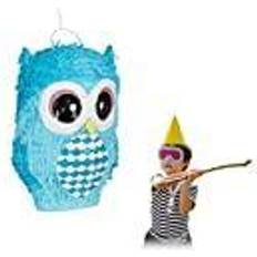 Relaxdays Pinata Uggla Söt Djurpinata Blå 1 Styck
