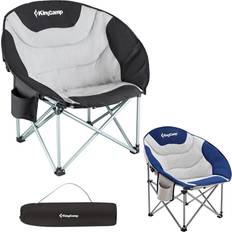 Camping & Outdoor KingCamp MoonChair XL Camping Klapp Stuhl Garten Falt Sessel Kühltasche 150 kg Farbe: Black/Light Grey