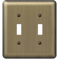 Electrical Accessories Amertac Brass 2-Gang Toggle Wall Plate 1-Pack Brushed Brass